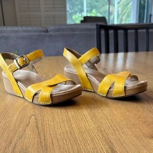 Dansko Yellow Wedge Sandals